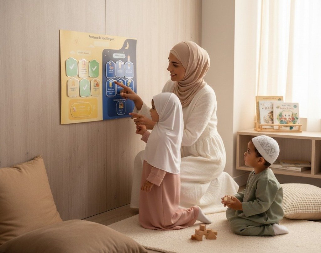 Tableau de routines Les Petits Croyants - Jouet éducatif Islamique pour enfant